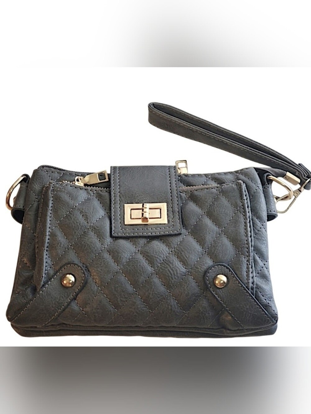 Dark Gray Convertible Crossbody/Wristlet